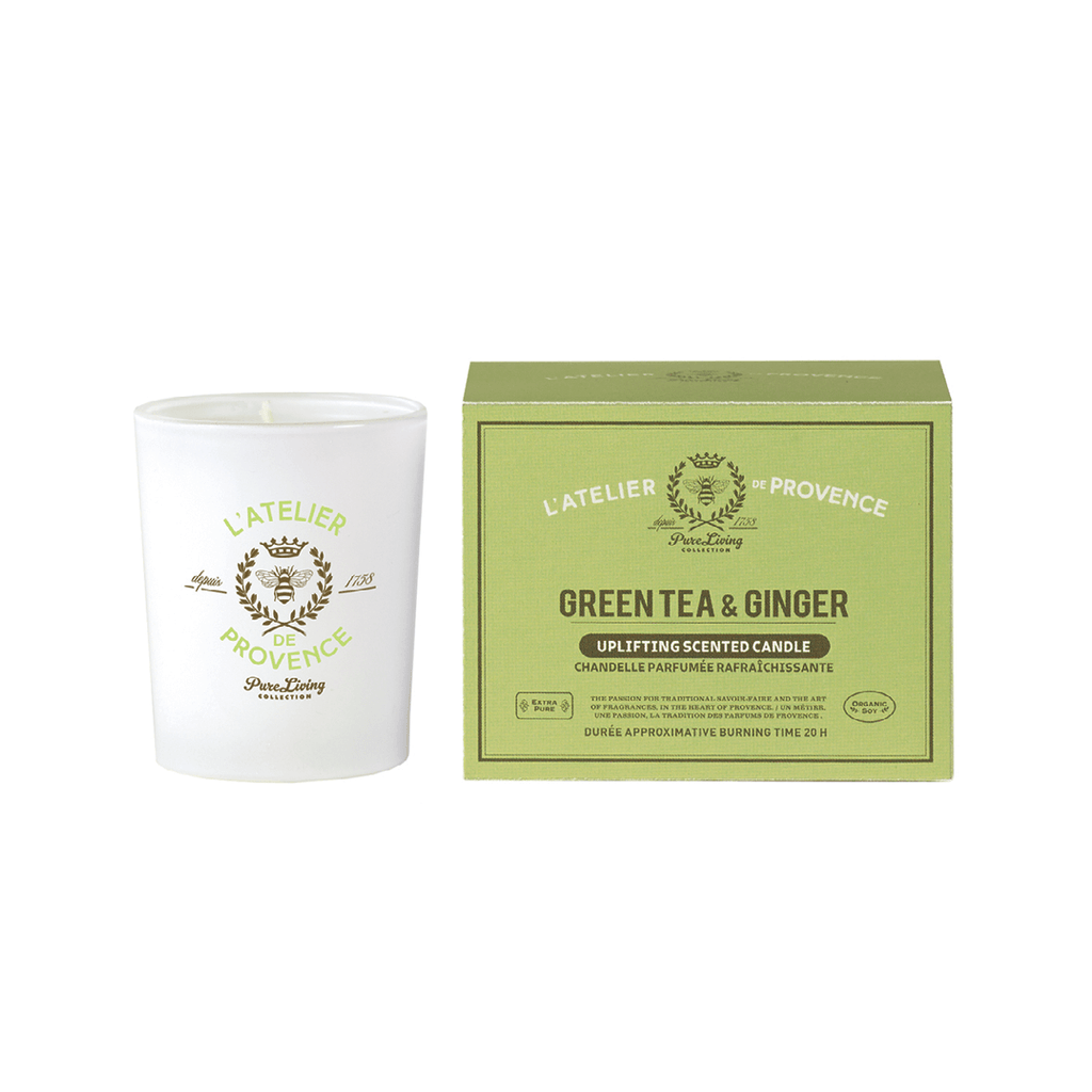 Green Tea & Ginger Uplifting Scented Soy Candle