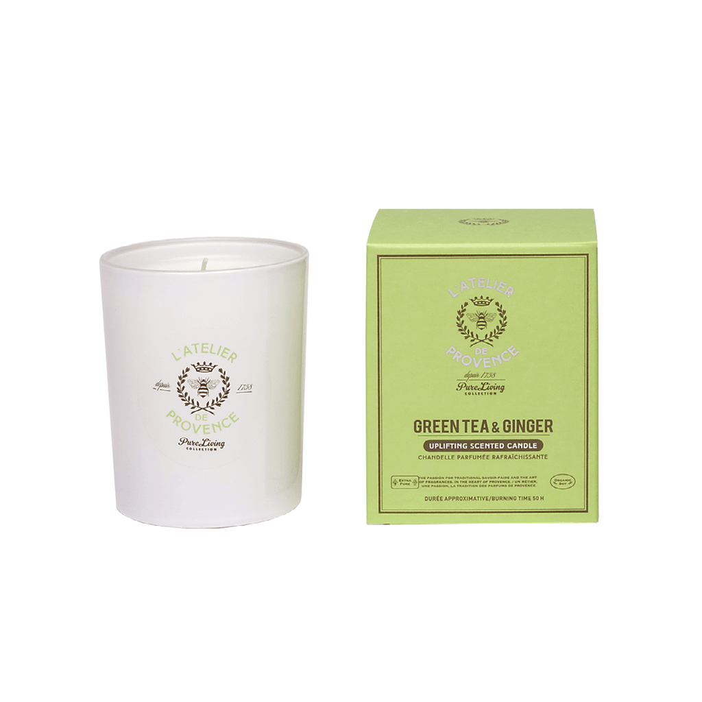 Green Tea & Ginger Uplifting Scented Soy Candle