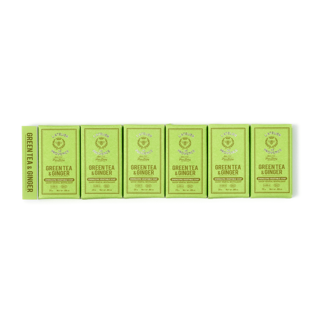 Green Tea & Ginger Box of 6 Guests Soaps